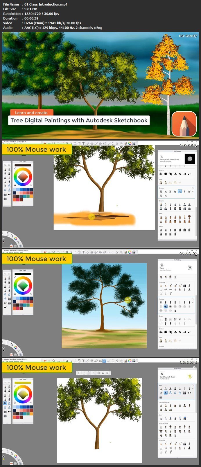 Learn and Create Tree Digital Paintings with Autodesk Sketchbook