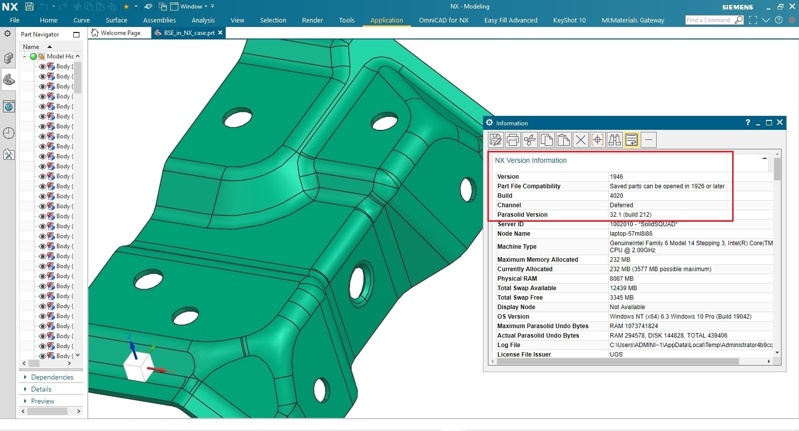 Siemens NX 1946 Build 4020 (NX 1926 Series)