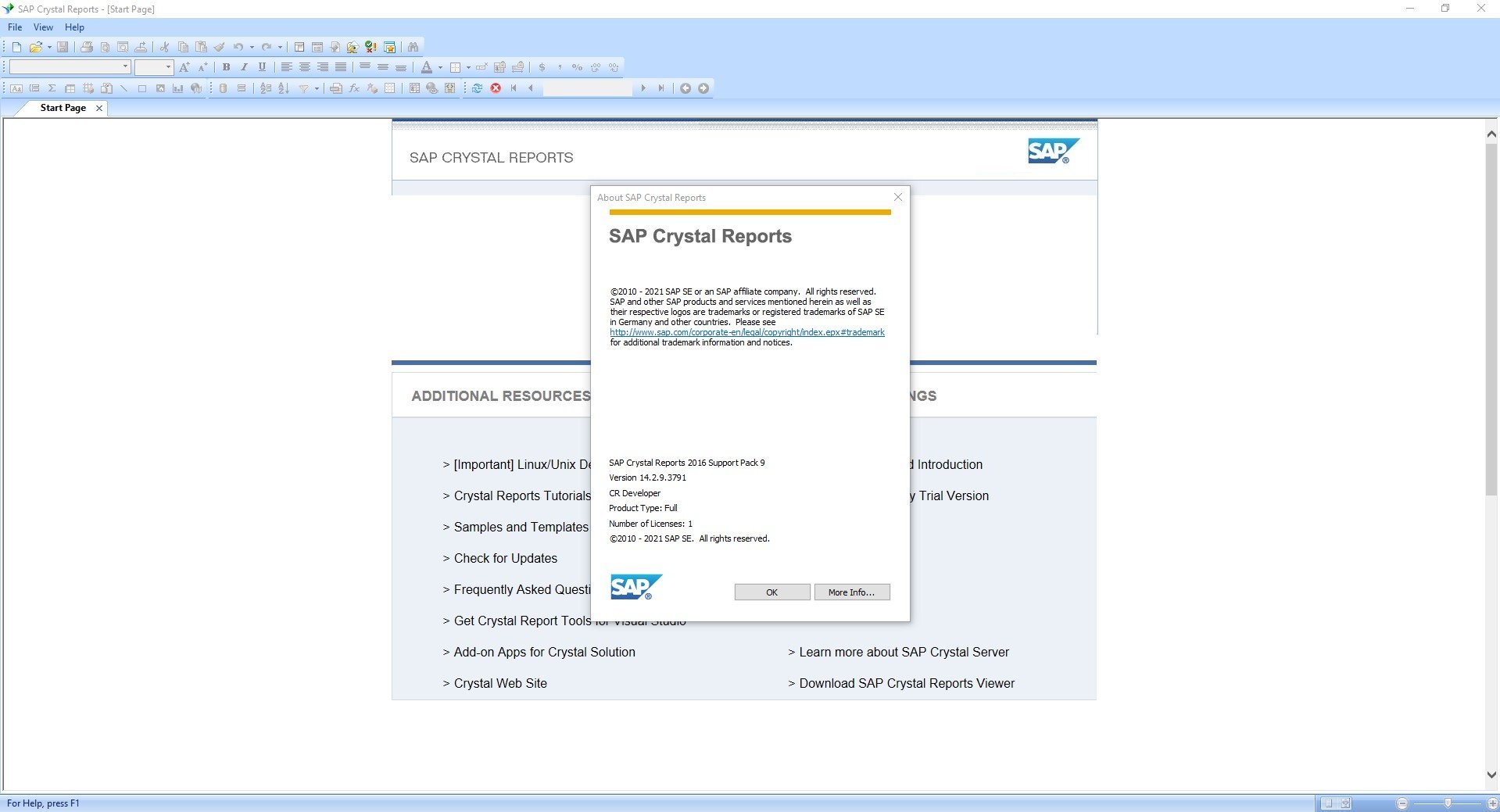 SAP Crystal Reports 2016 SP09 (x86)