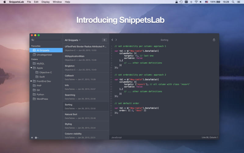 SnippetsLab 2.0 MacOSX