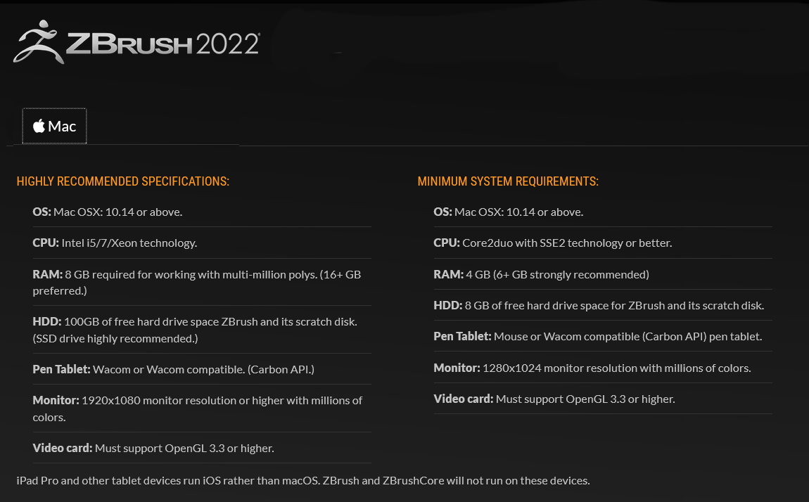 Pixologic ZBrush 2022.0.1 macOs