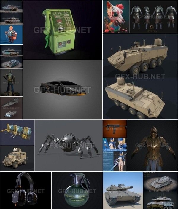 PBR Game 3D-Models Bundle February 2022