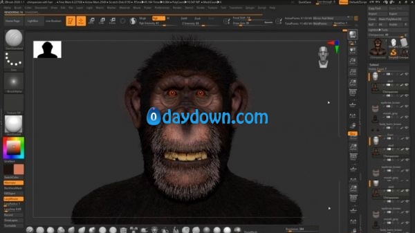 Create a Realistic Chimpanzee in Zbrush