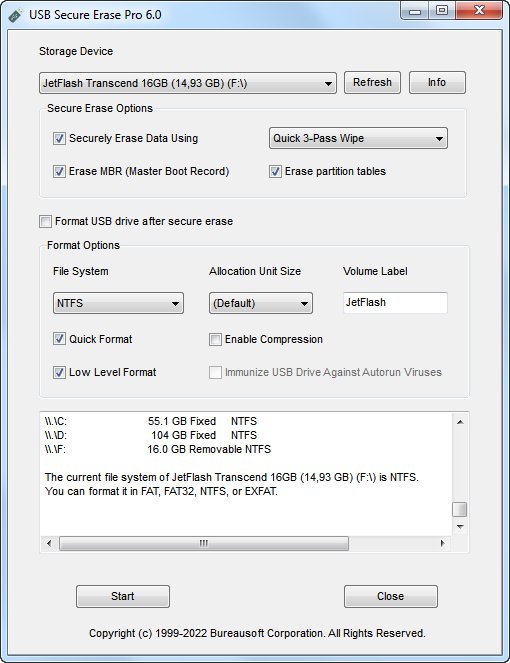 USB Secure Erase Pro 6.0