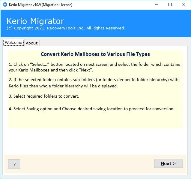 RecoveryTools Kerio Migrator 11.0