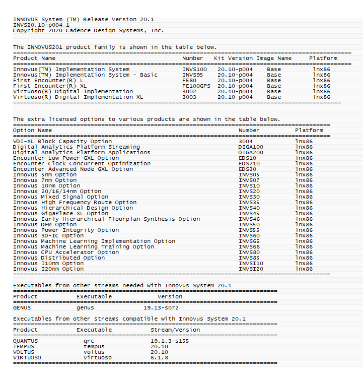 Cadence INNOVUS version 21.10.000 Base
