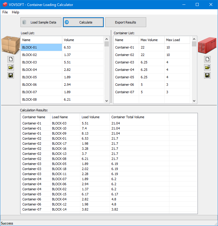 VovSoft Container Loading Calculator 1.3