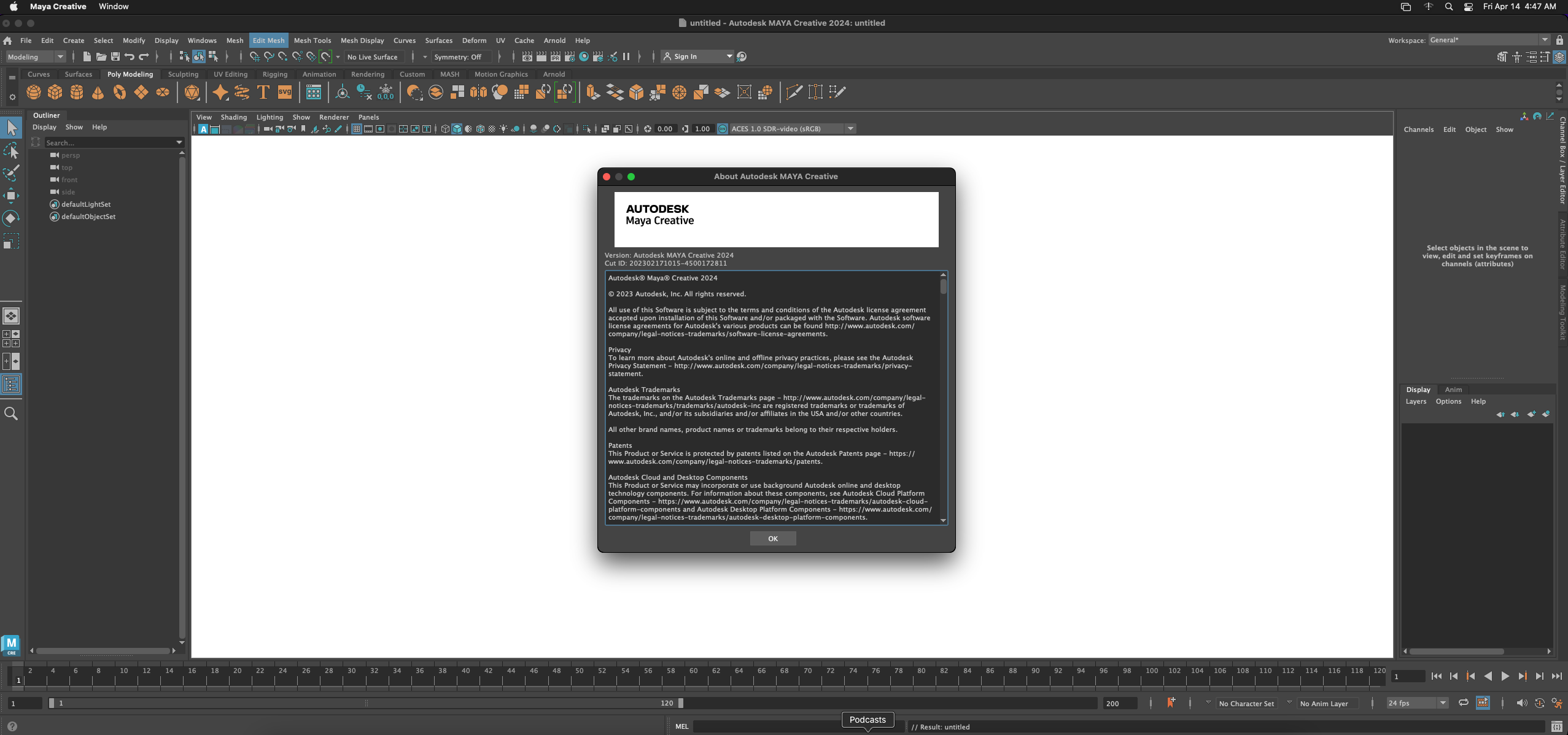 Autodesk Maya Creative 2024 macOs with Offline Help