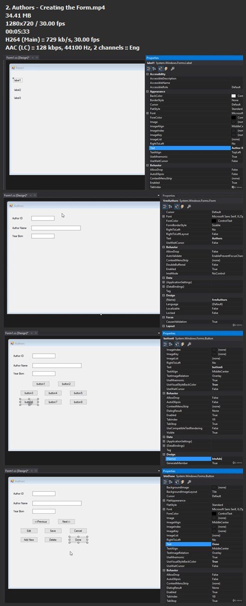 C# Database Driven WinForm Apps (step by step projects)