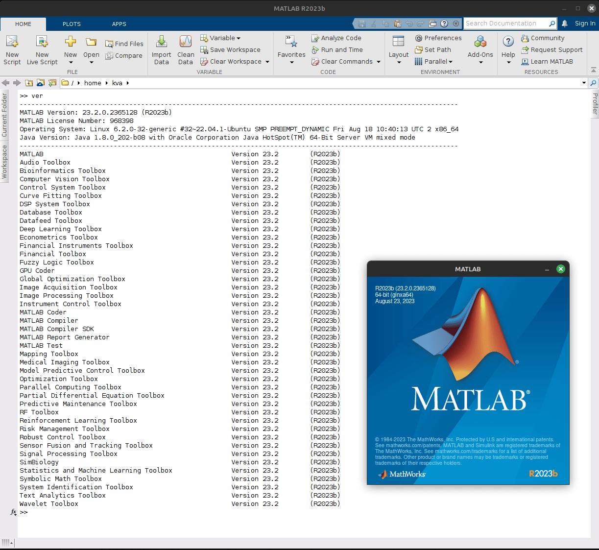 MathWorks MATLAB R2023b v23.2.0.2365128 (x64) LINUX