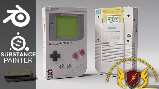 Creating a Nintendo GameBoy in Blender and Substance Painter