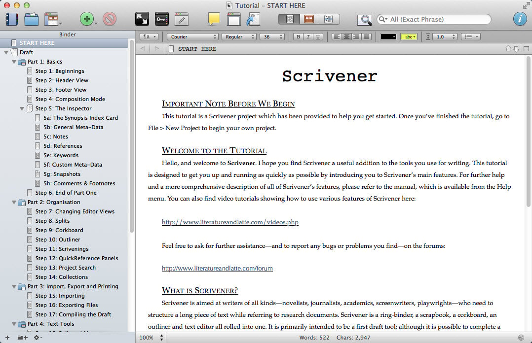 Scrivener 2.5.0