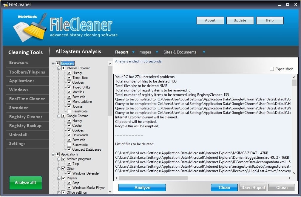 WebMinds FileCleaner Pro 5.2.0 Build 350