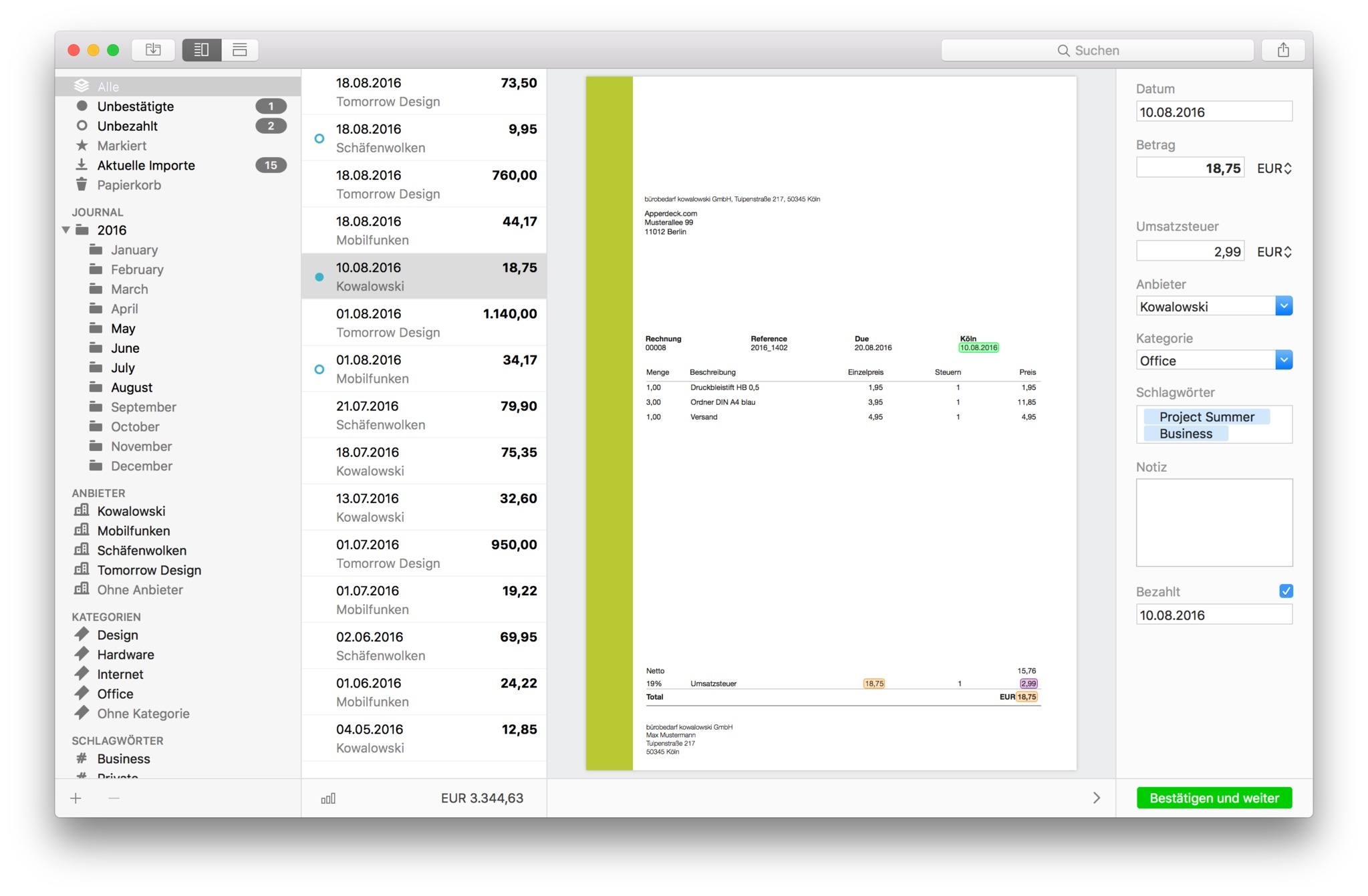 Receipts 1.15 Multilingual MacOSX