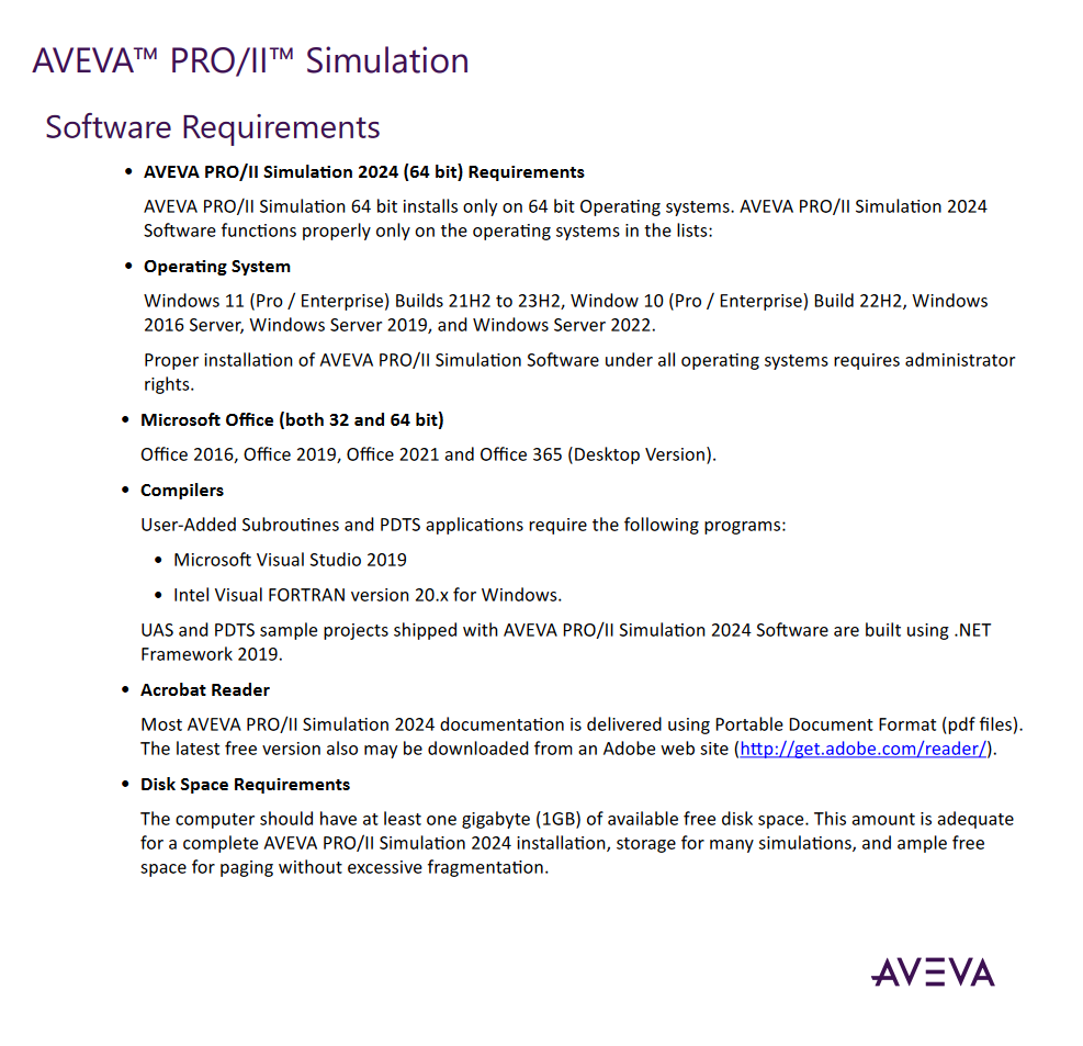 AVEVA PRO\II Simulation 2024