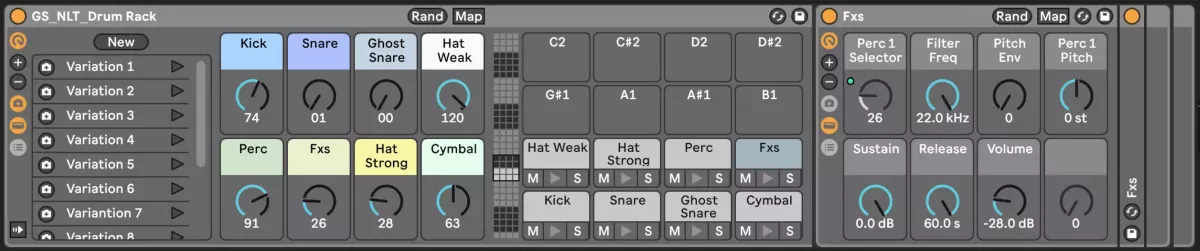 Ghost Syndicate NULIGHT Liquid Drum & Bass WAV Ableton Live Drum Rack screenshot