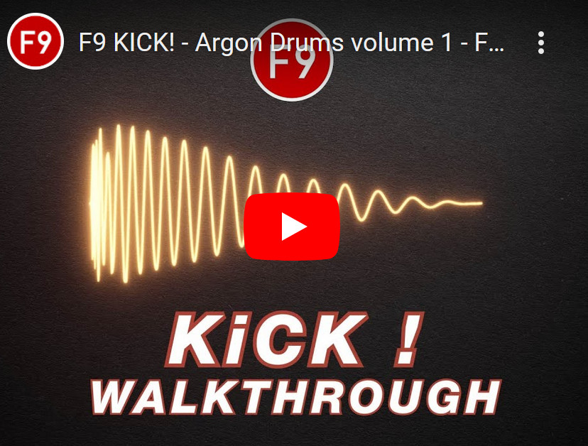 F9 Audio KICK! Argon Drums Vol 1 Wav Updated with Bitwig Support ( V4.4 Onwards ) Kontakt MPC V2 Ableton Logic Pro X Halion Sonic SE