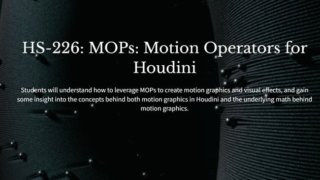 Houdini School – HS -226: MOPs: Motion Operators for Houdini