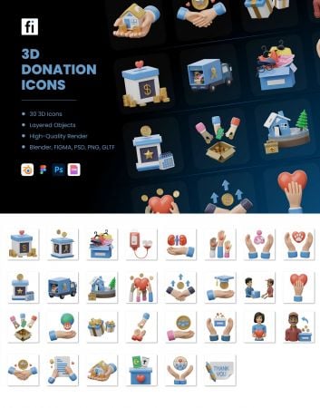 EE – 3D Charity Icon Set 5YNY5DM