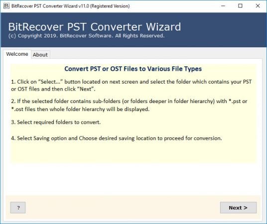 BitRecover PST Converter Wizard 15.4