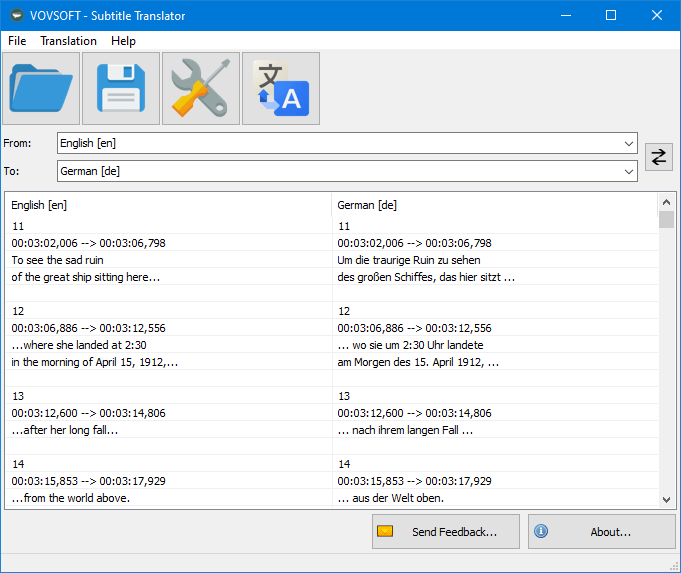 VovSoft Subtitle Translator 2.0