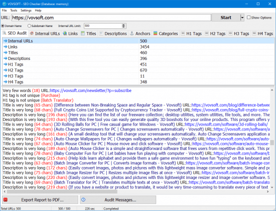 VovSoft SEO Checker 10.0 Multilingual