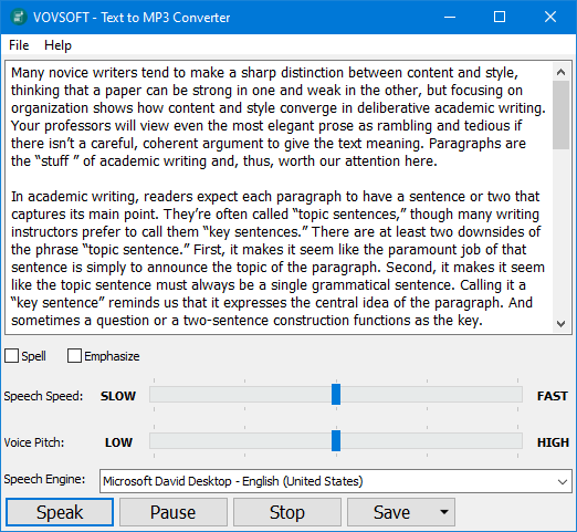 VovSoft Text to MP3 Converter 4.0