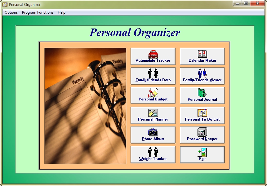 Reg Software Personal Organizer 7.5