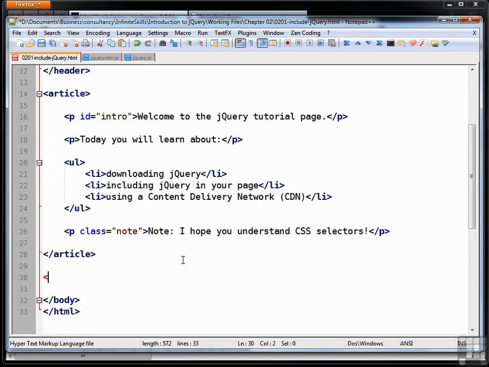 Infinite Skills - Learning jQuery Training Video