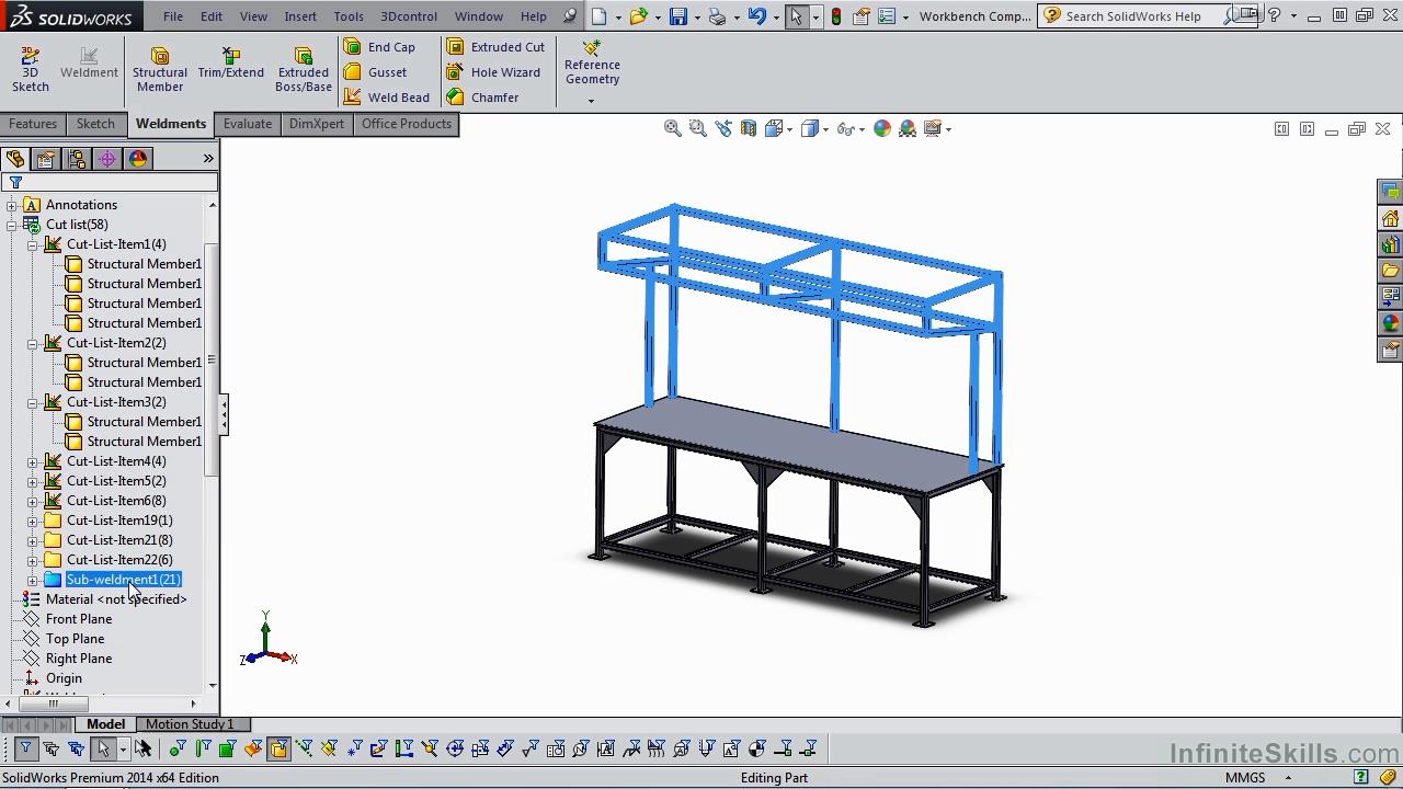 Infinite Skills - SolidWorks - Weldments Training Video