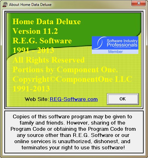 Reg Software Home Data Deluxe 11.2