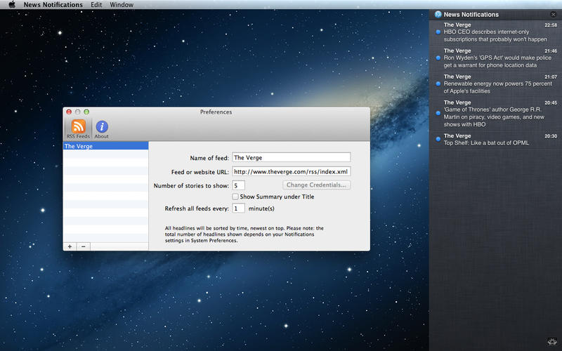 News Notifications v1.1.3 Mac OS X