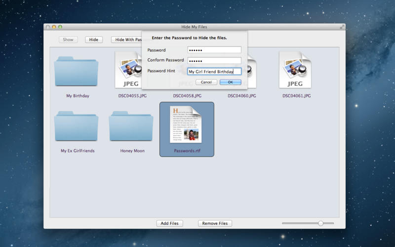 Hide My Files v1.2 Mac OS X