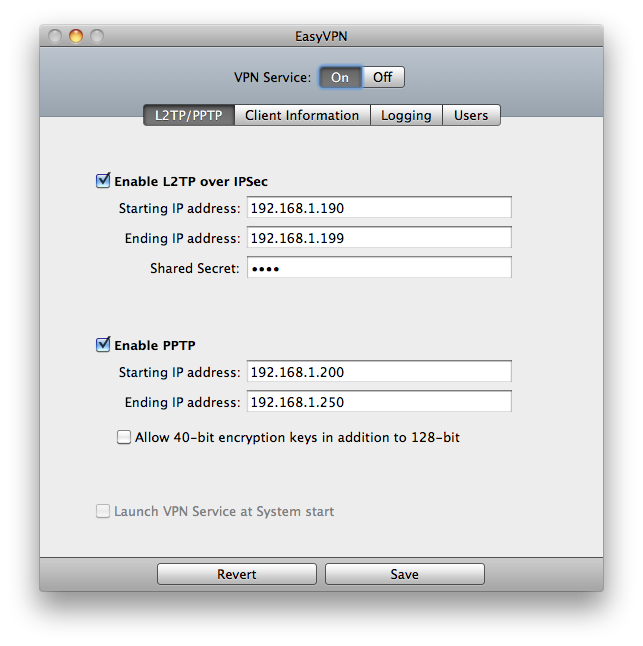 EasyVPN v1.6 Mac OS X