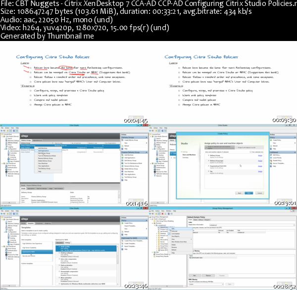 CBT Nuggets - Citrix XenDesktop 7 CCA-AD CCP-AD