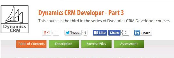 Dynamics CRM Developer - Part 3