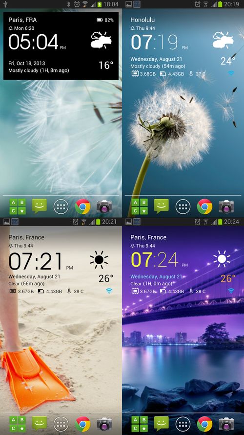 Transparent clock & weather 0.73