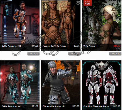 Models Armor for Daz Studio and Poser