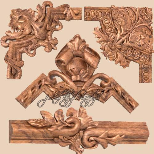 Decorative Angular Wood Frame Elements