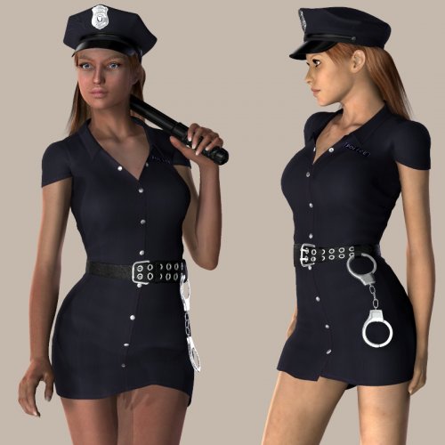 Renderosity Daz/Poser - Hongyu's CopGirl for V4