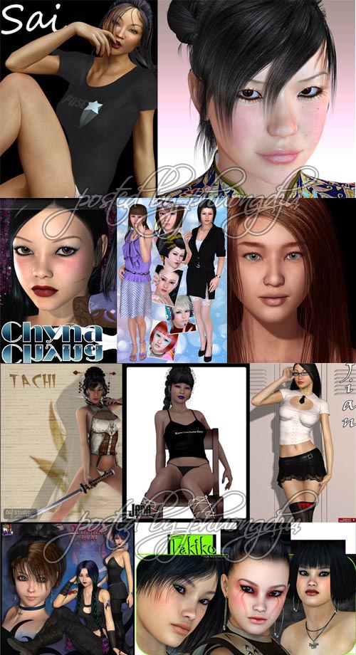 Renderosity Daz/Poser Asian Characters Pack 4