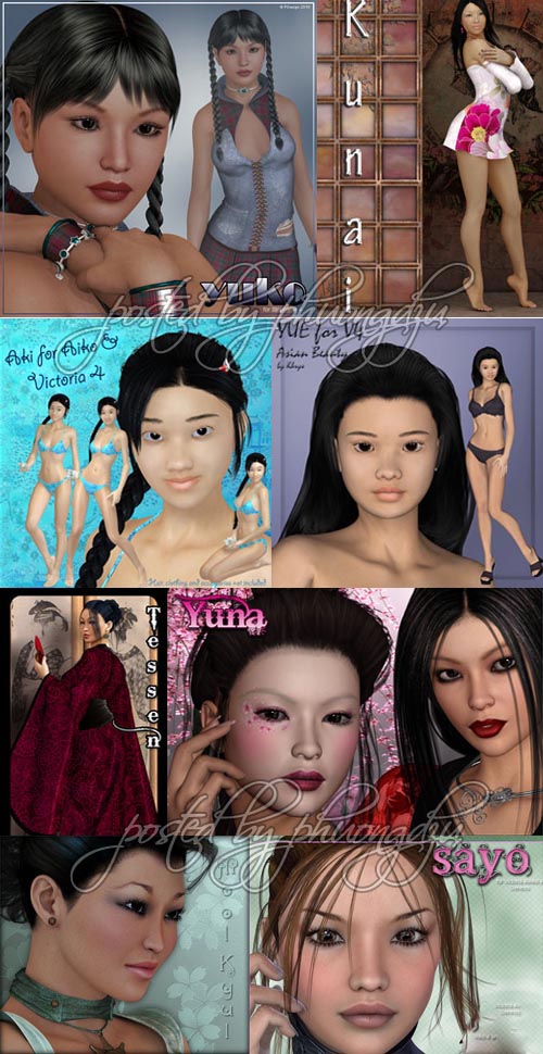 Renderosity Daz/Poser Asian Characters Pack 5