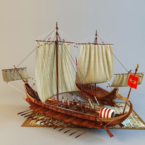 3D model galleys / Roman galley battle