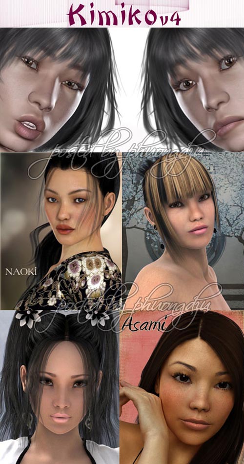 Renderosity Daz/Poser Asian Characters Pack 3