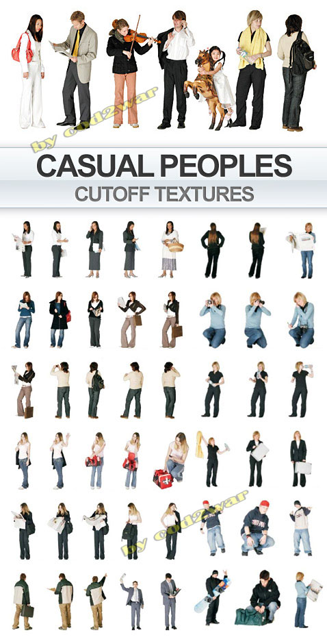 Casual Peoples on transparent background 透明背景的休闲人物