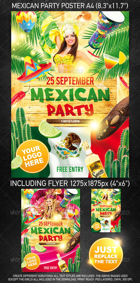 GraphicRiver Mexican Party Template 513354