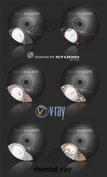 SigerShaders Volume 1-6 Vray & Mental Ray 精品vray材质+贴图