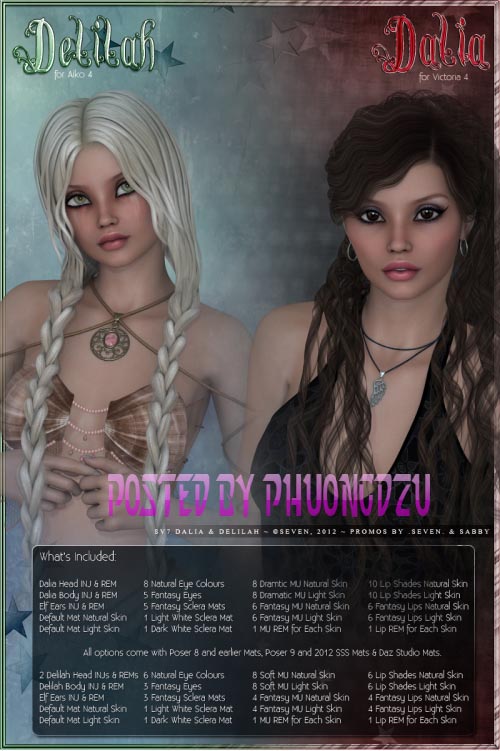 Renderosity SV7 Delilah & Dalia Bundle