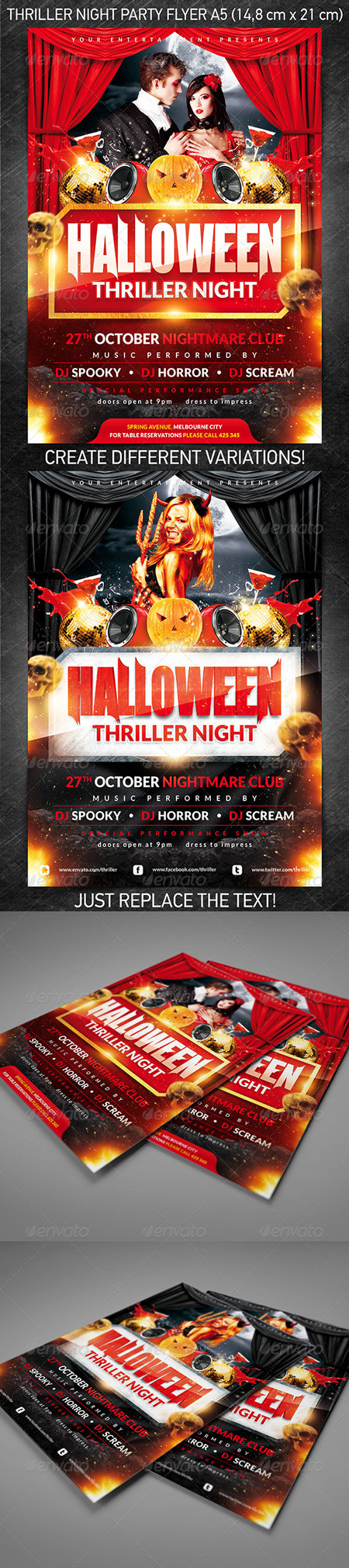 GraphicRiver Halloween Thriller Night Party Flyer