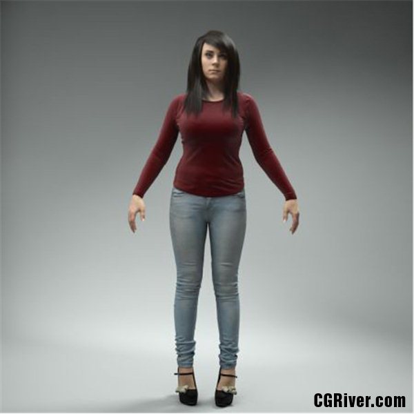 High Quality Rigged 3D Woman - CWom0019HD2CS